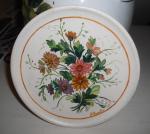 Wooden Plate decorated with flowers (2)